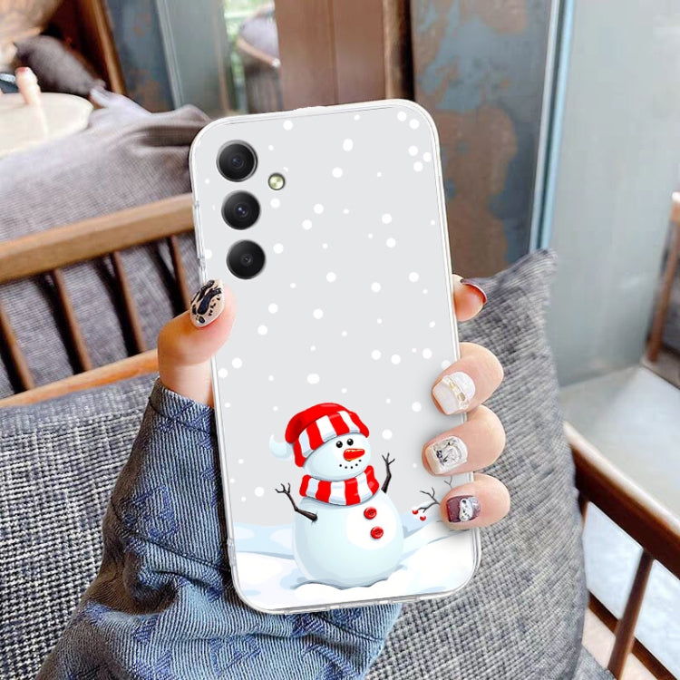 For Samsung Galaxy S25 5G Christmas Painted Pattern TPU Transparent Phone Case(Snowman) - Galaxy S25 5G Cases by PMC Jewellery | Online Shopping South Africa | PMC Jewellery | Buy Now Pay Later Mobicred