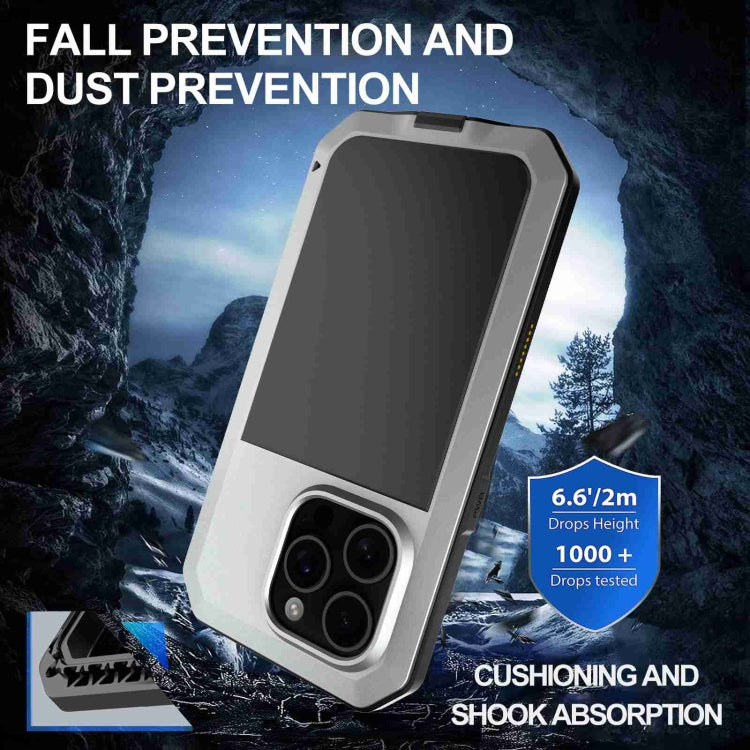 For iPhone 16 Pro Max RedPepper Triple-proof Metal Phone Case(Silver) - free shipping - PMC Jewellery - Order now!