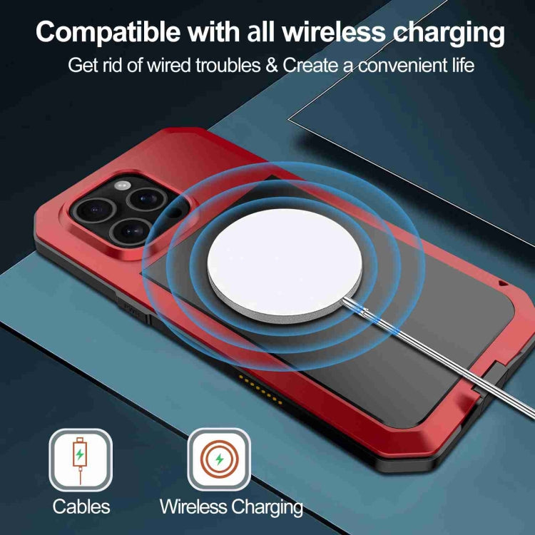 For iPhone 16 Pro RedPepper Triple-proof Metal Phone Case(Red) - iPhone 16 Pro Cases by RedPepper | Online Shopping South Africa | PMC Jewellery | Buy Now Pay Later Mobicred