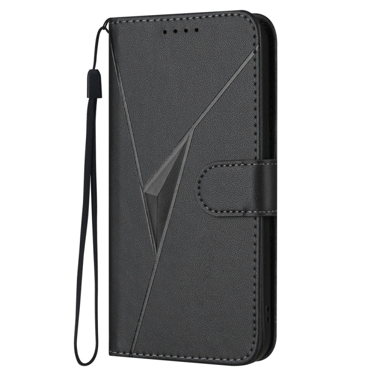For Samsung Galaxy S25 Ultra 5G Triangle Pattern Buckle Clasp Leather Phone Case(Black) - Galaxy S25 Ultra 5G Cases by PMC Jewellery | Online Shopping South Africa | PMC Jewellery | Buy Now Pay Later Mobicred