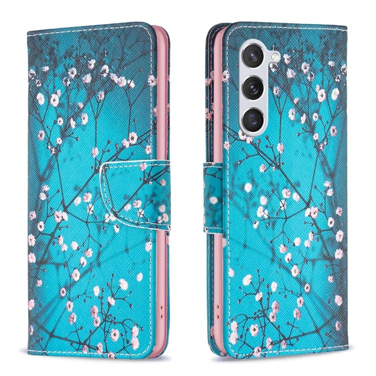 For Samsung Galaxy S25 5G Colored Drawing Pattern Leather Phone Case(Plum Blossom) - free shipping - PMC Jewellery - Order now!