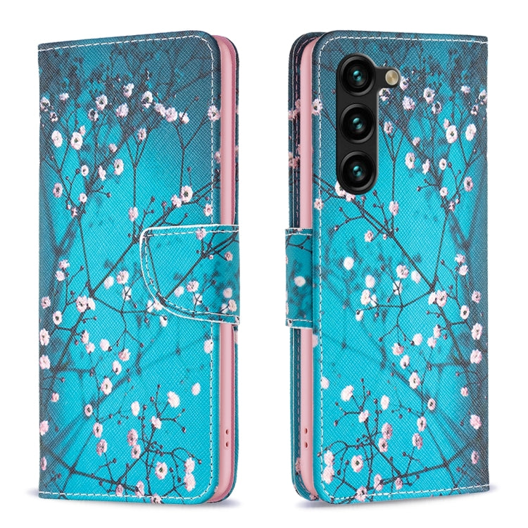 For Samsung Galaxy S25+ 5G Colored Drawing Pattern Leather Phone Case(Plum Blossom) - free shipping - PMC Jewellery - Order now!
