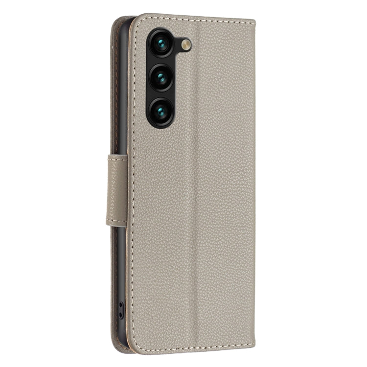 For Samsung Galaxy S25+ 5G Litchi Texture Pure Color Flip Leather Phone Case(Grey) - Galaxy S25+ 5G Cases by PMC Jewellery | Online Shopping South Africa | PMC Jewellery | Buy Now Pay Later Mobicred