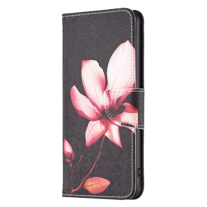 For Samsung Galaxy S25+ 5G Colored Drawing Pattern Leather Phone Case(Lotus) - Galaxy S25+ 5G Tempered Glass by PMC Jewellery | Online Shopping South Africa | PMC Jewellery | Buy Now Pay Later Mobicred