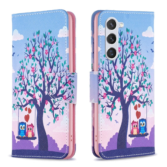 For Samsung Galaxy S25 5G Colored Drawing Pattern Leather Phone Case(Owl) - Galaxy S25 5G Cases by PMC Jewellery | Online Shopping South Africa | PMC Jewellery | Buy Now Pay Later Mobicred