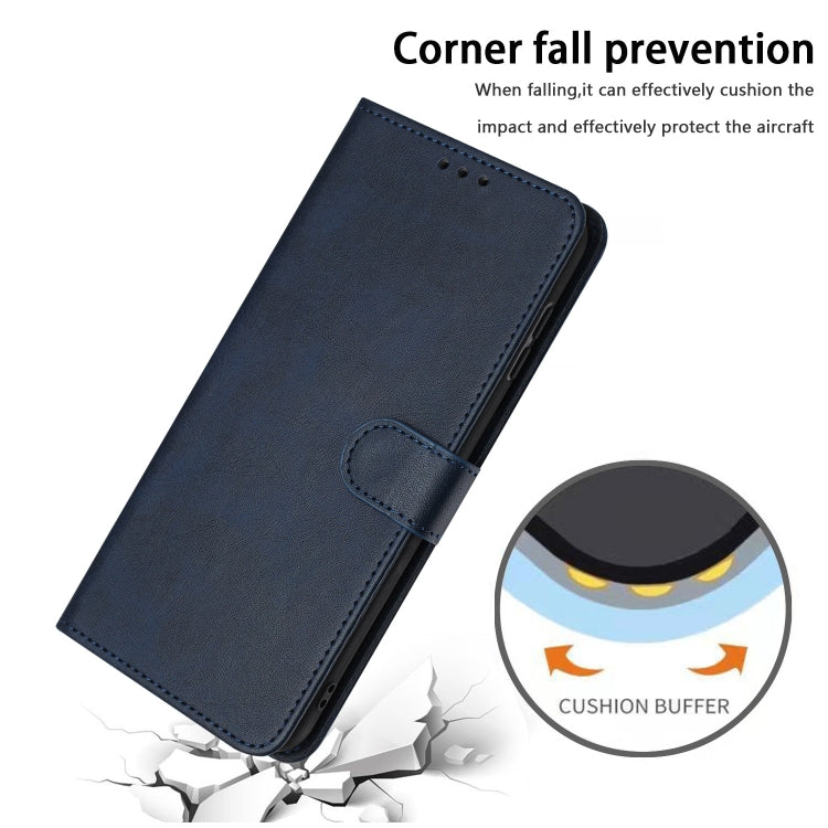 For Samsung Galaxy S25+ / S24+ 5G Solid Calf Texture Flip Leather Phone Case(Dark Blue) - Galaxy S25+ 5G Cases by PMC TechLife | Online Shopping South Africa | PMC TechLife | Buy Now Pay Later Mobicred