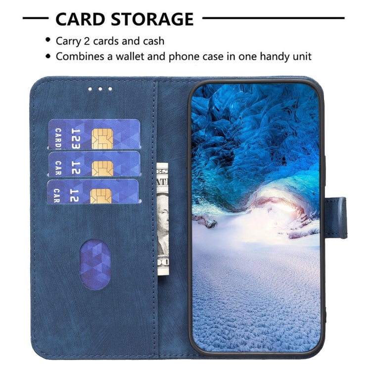 For Samsung Galaxy S25+ 5G Plaid Embossed Leather Phone Case(Blue) - Galaxy S25+ 5G Cases by PMC Jewellery | Online Shopping South Africa | PMC Jewellery | Buy Now Pay Later Mobicred