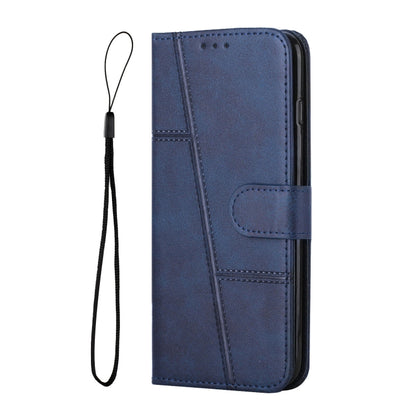 For Samsung Galaxy S25 / S24 5G Stitching Calf Texture Buckle Leather Phone Case(Blue) - Galaxy S25 5G Cases by PMC Jewellery | Online Shopping South Africa | PMC Jewellery | Buy Now Pay Later Mobicred