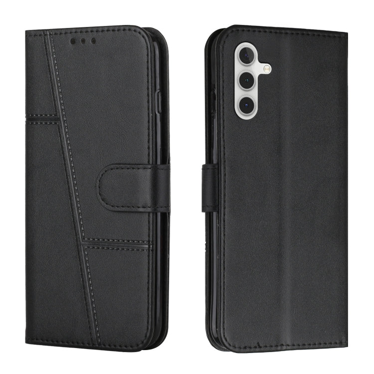 For Samsung Galaxy S25+ / S24+ 5G Stitching Calf Texture Buckle Leather Phone Case(Black) - Galaxy S25+ 5G Cases by PMC Jewellery | Online Shopping South Africa | PMC Jewellery | Buy Now Pay Later Mobicred