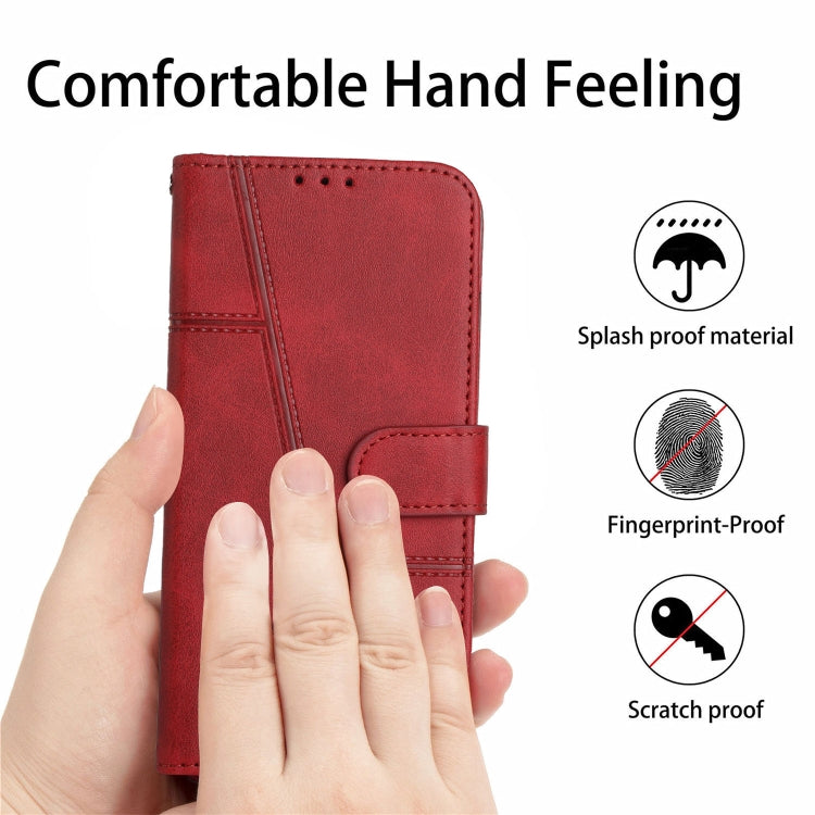 For Samsung Galaxy S25+ / S24+ 5G Stitching Calf Texture Buckle Leather Phone Case(Red) - Galaxy S25+ 5G Cases by PMC Jewellery | Online Shopping South Africa | PMC Jewellery | Buy Now Pay Later Mobicred