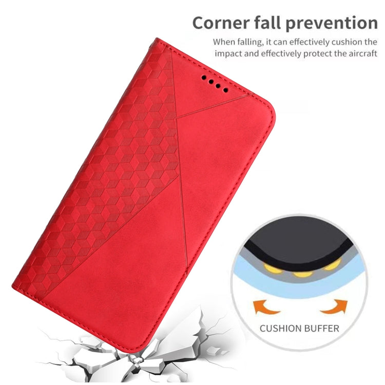 For Samsung Galaxy S25 / S24 5G Diamond Splicing Skin Feel Magnetic Leather Phone Case(Red) - Galaxy S25 5G Cases by PMC Jewellery | Online Shopping South Africa | PMC Jewellery | Buy Now Pay Later Mobicred