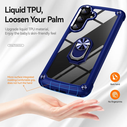 For Samsung Galaxy S25 5G TPU + PC Lens Protection Phone Case with Ring Holder(Blue) - Galaxy S25 5G Cases by PMC Jewellery | Online Shopping South Africa | PMC Jewellery | Buy Now Pay Later Mobicred