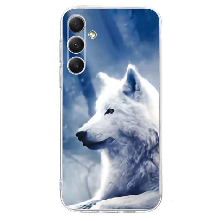 For Samsung Galaxy S25 5G Colorful Painting Pattern TPU Phone Case(White Wolf) - Galaxy S25 5G Cases by PMC Jewellery | Online Shopping South Africa | PMC Jewellery | Buy Now Pay Later Mobicred