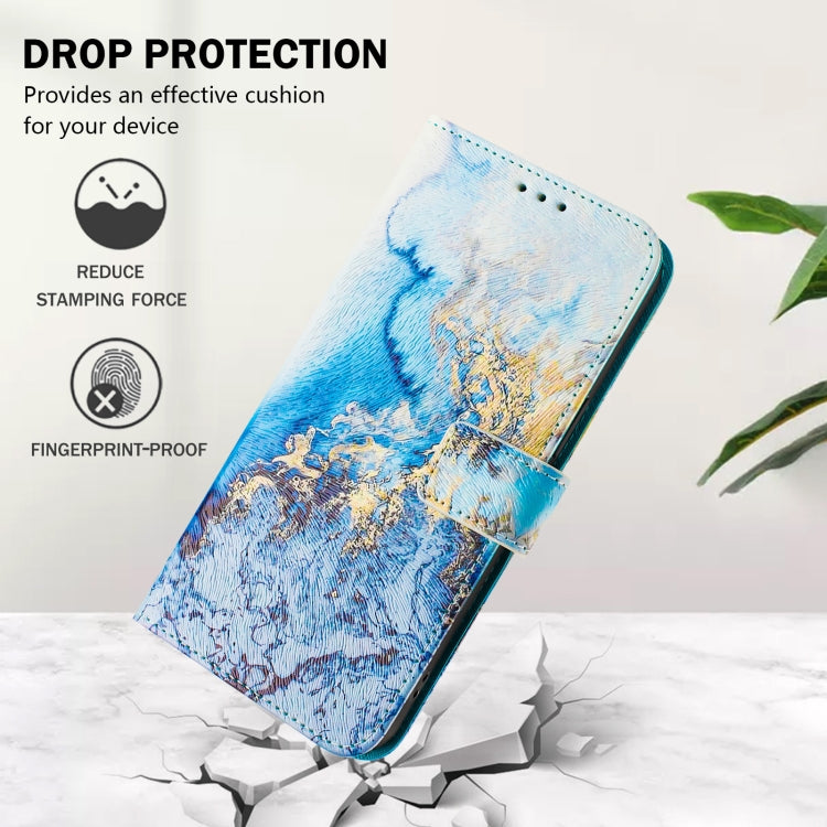 For iPhone 16e Art Colored Drawing Pattern Leather Phone Case(Ocean marble) - iPhone 16e Cases by PMC TechLife | Online Shopping South Africa | PMC TechLife | Buy Now Pay Later Mobicred