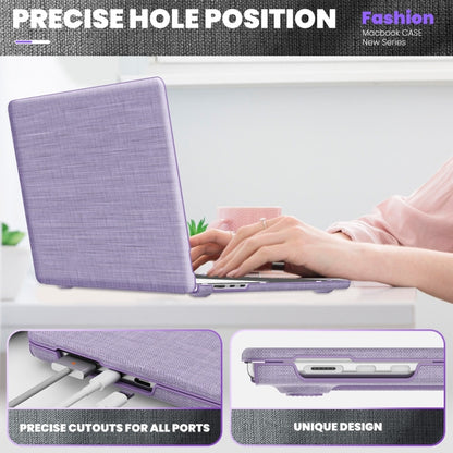 For MacBook Air 15.3 inch A3114 / A2941 Fabric Magnetic Holder Laptop Protective Case(Purple) - MacBook Air Cases by PMC Jewellery | Online Shopping South Africa | PMC Jewellery | Buy Now Pay Later Mobicred