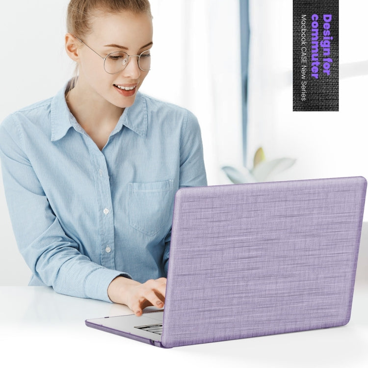 For MacBook Air 15.3 inch A3114 / A2941 Fabric Magnetic Holder Laptop Protective Case(Purple) - MacBook Air Cases by PMC Jewellery | Online Shopping South Africa | PMC Jewellery | Buy Now Pay Later Mobicred