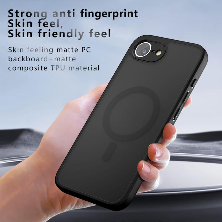 For iPhone 16e Armor MagSafe Precise Hole PC Hybrid TPU Phone Case(Frosted Black) - iPhone 16e Cases by PMC TechLife | Online Shopping South Africa | PMC TechLife | Buy Now Pay Later Mobicred