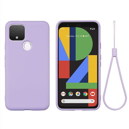 For Google Pixel 5 Pure Color Liquid Silicone Shockproof Full Coverage Case(Purple) - Google Cases by PMC Jewellery | Online Shopping South Africa | PMC Jewellery | Buy Now Pay Later Mobicred