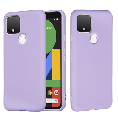 For Google Pixel 5 Pure Color Liquid Silicone Shockproof Full Coverage Case(Purple) - Google Cases by PMC Jewellery | Online Shopping South Africa | PMC Jewellery | Buy Now Pay Later Mobicred