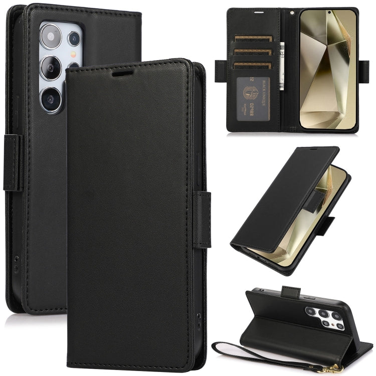 For Samsung Galaxy S25 Ultra 5G Side Buckle RFID Anti-theft Leather Phone Case(Black) - Galaxy S25 Ultra 5G Cases by PMC Jewellery | Online Shopping South Africa | PMC Jewellery | Buy Now Pay Later Mobicred