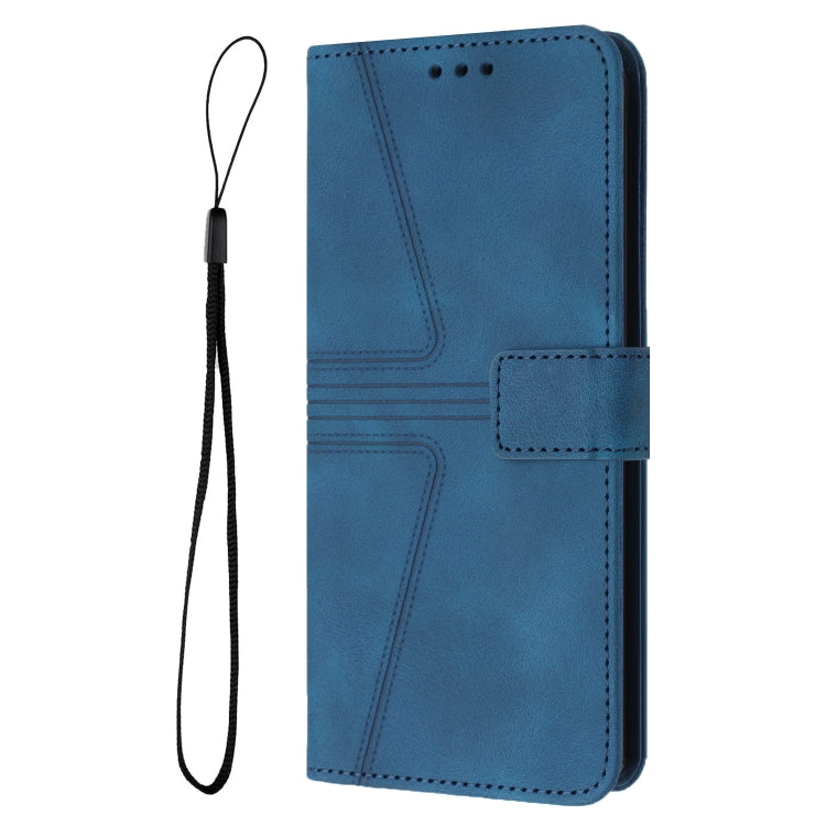 For Samsung Galaxy S25 5G Triangle Solid Color Leather Phone Case(Blue) - Galaxy S25 5G Cases by PMC TechLife | Online Shopping South Africa | PMC TechLife | Buy Now Pay Later Mobicred