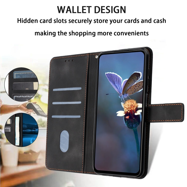 For Samsung Galaxy S25+5G Triangle Solid Color Leather Phone Case(Black) - Galaxy S25+ 5G Cases by PMC TechLife | Online Shopping South Africa | PMC TechLife | Buy Now Pay Later Mobicred