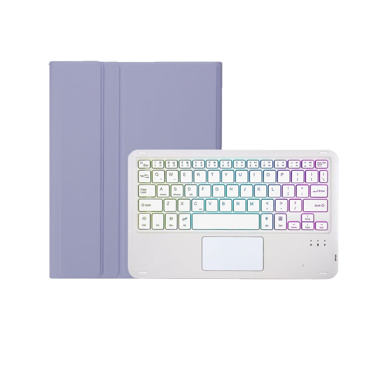 For Xiaomi Pad 7 / 7 Pro 11.2 inch A0N13-AS Ultra-thin Detachable Backlight Bluetooth Keyboard Leather Tablet Case with Touchpad(Lavender White) - Others Keyboard by PMC Jewellery | Online Shopping South Africa | PMC Jewellery | Buy Now Pay Later Mobicred