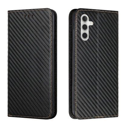 For Samsung Galaxy S25 5G Carbon Fiber Texture Magnetic Flip Leather Phone Case(Black) - Galaxy S25 5G Cases by PMC Jewellery | Online Shopping South Africa | PMC Jewellery | Buy Now Pay Later Mobicred