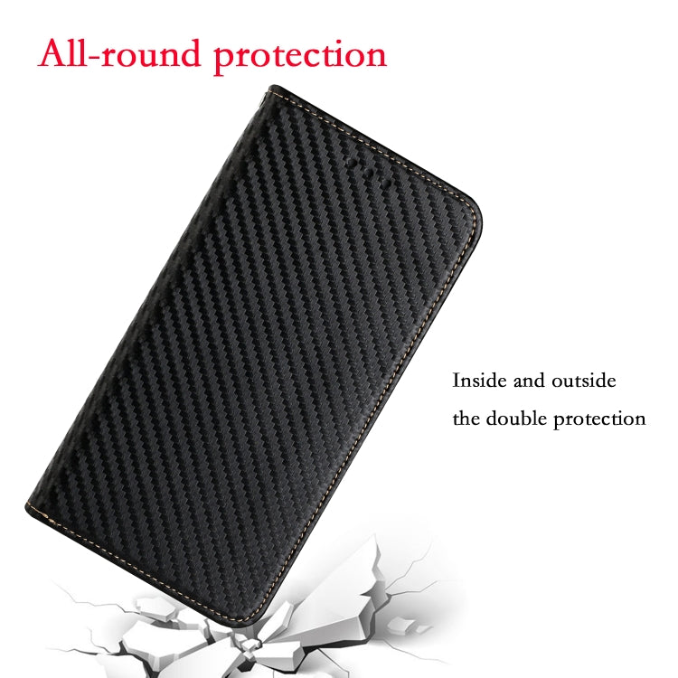 For Samsung Galaxy S25 5G Carbon Fiber Texture Magnetic Flip Leather Phone Case(Black) - Galaxy S25 5G Cases by PMC Jewellery | Online Shopping South Africa | PMC Jewellery | Buy Now Pay Later Mobicred