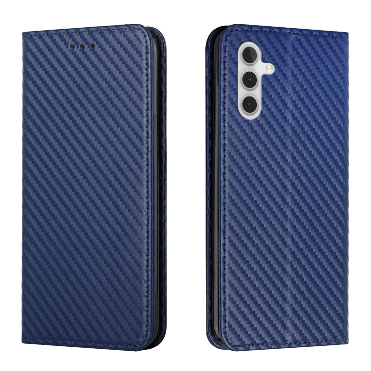 For Samsung Galaxy S25+ 5G Carbon Fiber Texture Magnetic Flip Leather Phone Case(Blue) - Galaxy S25+ 5G Cases by PMC Jewellery | Online Shopping South Africa | PMC Jewellery | Buy Now Pay Later Mobicred