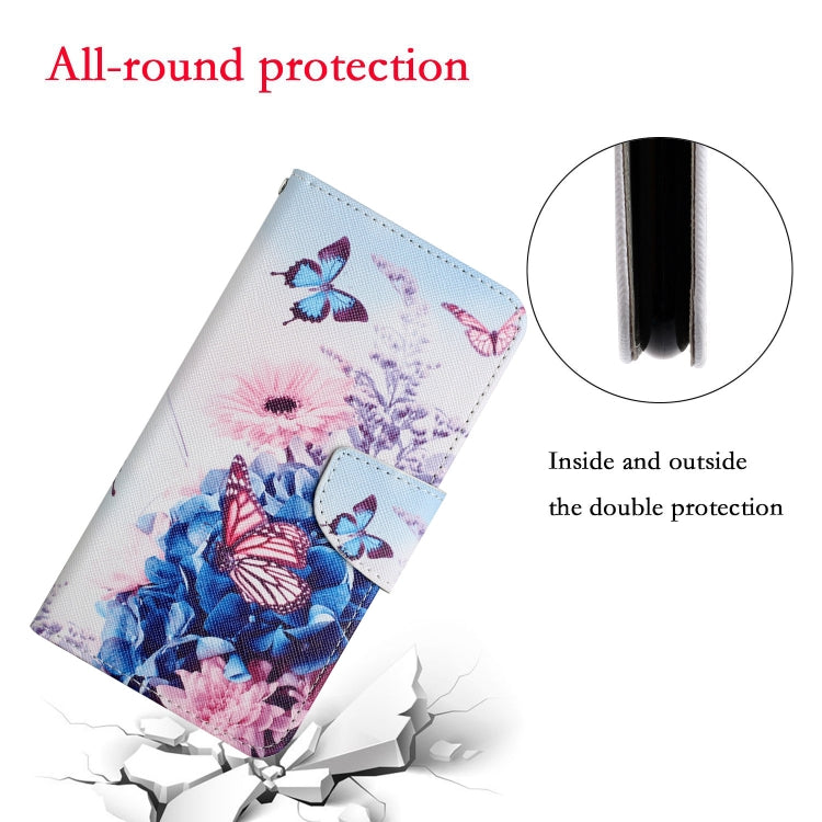 For Samsung Galaxy S25 5G Colored Drawing Pattern Leather Phone Case(Purple Butterfly) - Galaxy S25 5G Cases by PMC Jewellery | Online Shopping South Africa | PMC Jewellery | Buy Now Pay Later Mobicred