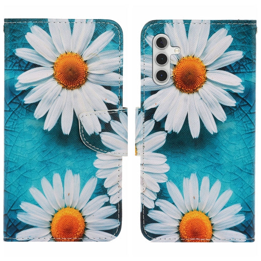 For Samsung Galaxy S25+ 5G Colored Drawing Pattern Leather Phone Case(Daisy) - Galaxy S25+ 5G Cases by PMC Jewellery | Online Shopping South Africa | PMC Jewellery | Buy Now Pay Later Mobicred