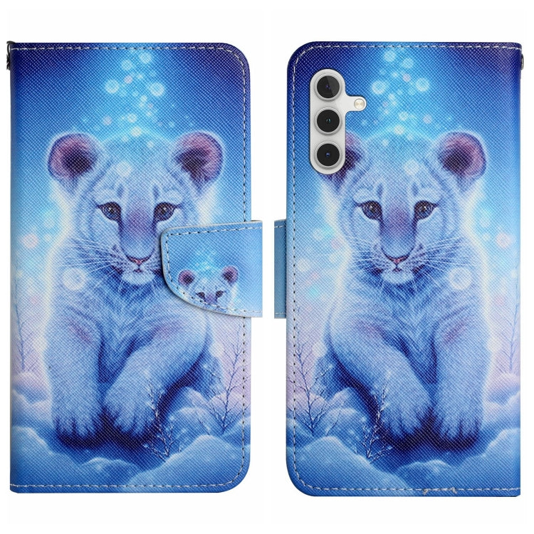 For Samsung Galaxy S25+ 5G Colored Drawing Pattern Leather Phone Case(Little Leopard) - Galaxy S25+ 5G Cases by PMC Jewellery | Online Shopping South Africa | PMC Jewellery | Buy Now Pay Later Mobicred