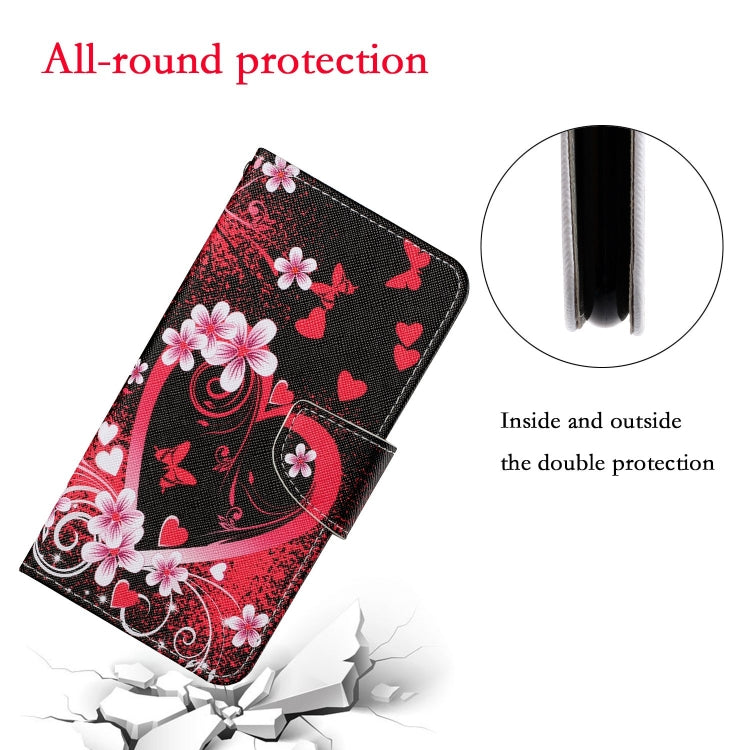For Samsung Galaxy S25 Ultra 5G Colored Drawing Pattern Leather Phone Case(Red Heart) - Galaxy S25 Ultra 5G Cases by PMC Jewellery | Online Shopping South Africa | PMC Jewellery | Buy Now Pay Later Mobicred
