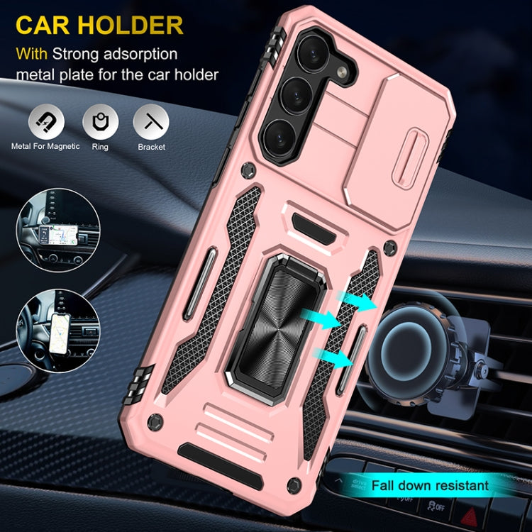 For Samsung Galaxy S25 5G Armor PC Hybrid TPU Camera Shield Phone Case(Rose Gold) - Galaxy S25 5G Cases by PMC Jewellery | Online Shopping South Africa | PMC Jewellery | Buy Now Pay Later Mobicred