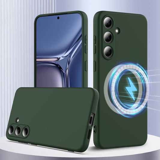 For Samsung Galaxy S25+ 5G Shockproof Silicone Magsafe Phone Case(Dark Green) - Galaxy S25+ 5G Cases by PMC Jewellery | Online Shopping South Africa | PMC Jewellery | Buy Now Pay Later Mobicred