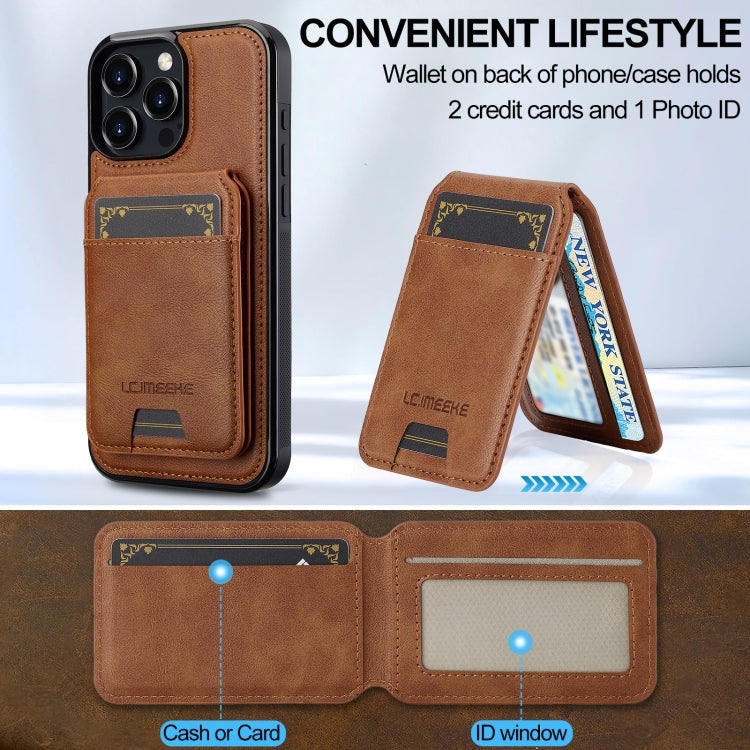 For iPhone 16 Pro Max LC.IMEEKE L3 Series Detachable RFID Card Bag Magsafe Phone Case(Brown) - iPhone 16 Pro Max Cases by LC.IMEEKE | Online Shopping South Africa | PMC Jewellery | Buy Now Pay Later Mobicred