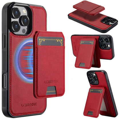 For iPhone 16 Pro LC.IMEEKE L3 Series Detachable RFID Card Bag Magsafe Phone Case(Red) - iPhone 16 Pro Cases by LC.IMEEKE | Online Shopping South Africa | PMC Jewellery | Buy Now Pay Later Mobicred