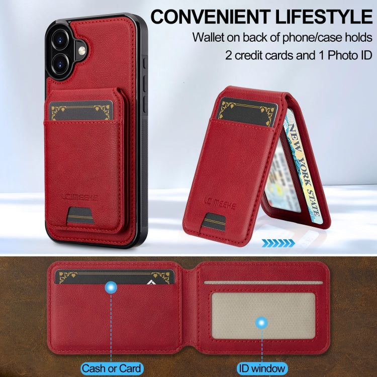 For iPhone 16 Plus LC.IMEEKE L3 Series Detachable RFID Card Bag Magsafe Phone Case(Red) - iPhone 16 Plus Cases by LC.IMEEKE | Online Shopping South Africa | PMC Jewellery | Buy Now Pay Later Mobicred