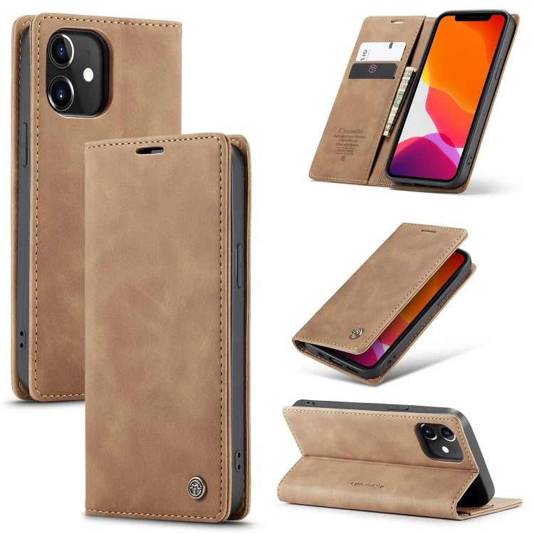 For iPhone 12 / 12 Pro CaseMe-013 Multifunctional Retro Frosted Horizontal Flip Leather Case with Card Slot & Holder & Wallet(Brown) - iPhone 12 / 12 Pro Cases by CaseMe | Online Shopping South Africa | PMC Jewellery | Buy Now Pay Later Mobicred