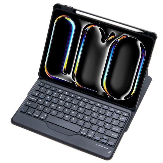 For iPad Pro 11 2024 L13-B 360 Rotation Acrylic Transparent Bluetooth Keyboard Leather Case(Black) - For iPad Pro by PMC Jewellery | Online Shopping South Africa | PMC Jewellery | Buy Now Pay Later Mobicred