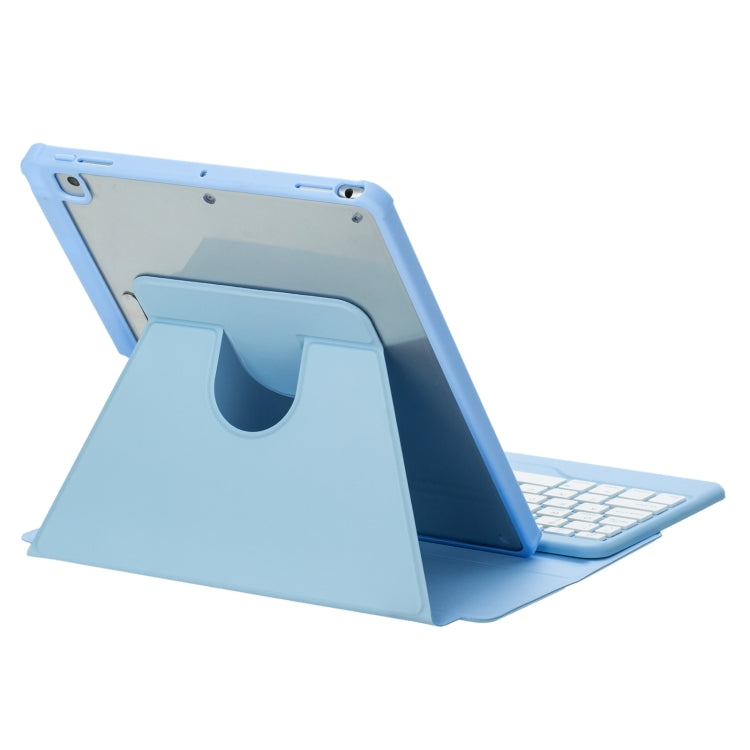 For iPad Pro 11 2024 L13-B 360 Rotation Acrylic Transparent Bluetooth Keyboard Leather Case(Blue) - For iPad Pro by PMC Jewellery | Online Shopping South Africa | PMC Jewellery | Buy Now Pay Later Mobicred