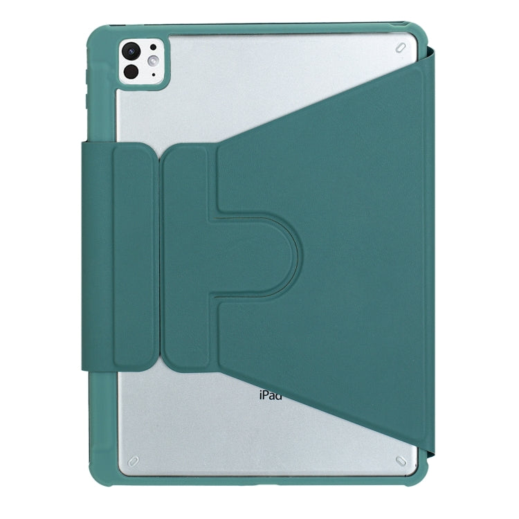 For iPad Pro 11 2024 L13-B 360 Rotation Acrylic Transparent Bluetooth Keyboard Leather Case(Green) - For iPad Pro by PMC Jewellery | Online Shopping South Africa | PMC Jewellery | Buy Now Pay Later Mobicred