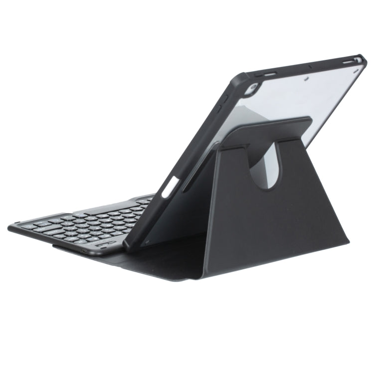 For iPad Pro 11 2024 YL13 360 Rotation Acrylic Transparent Round Keycap Bluetooth Keyboard Leather Case(Black) - For iPad Pro by PMC Jewellery | Online Shopping South Africa | PMC Jewellery | Buy Now Pay Later Mobicred