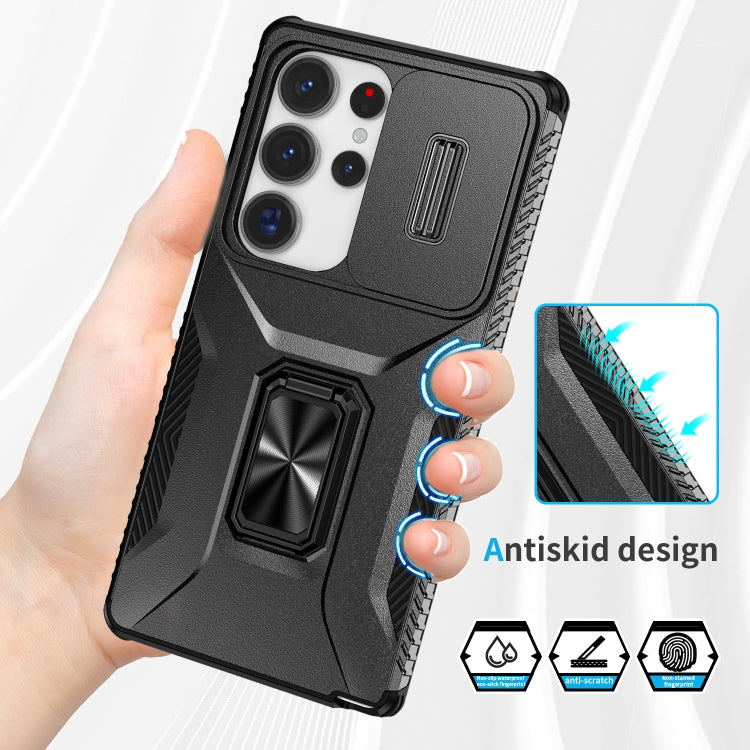 For Samsung Galaxy S25 Ultra 5G Sliding Camshield Holder Phone Case(Black) - free shipping - PMC Jewellery - Order now!