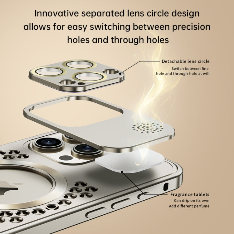 For iPhone 16 Spring Buckle MagSafe Magnetic Metal Aromatherapy Phone Case(Blue) - free shipping - PMc TechLife - Order now!