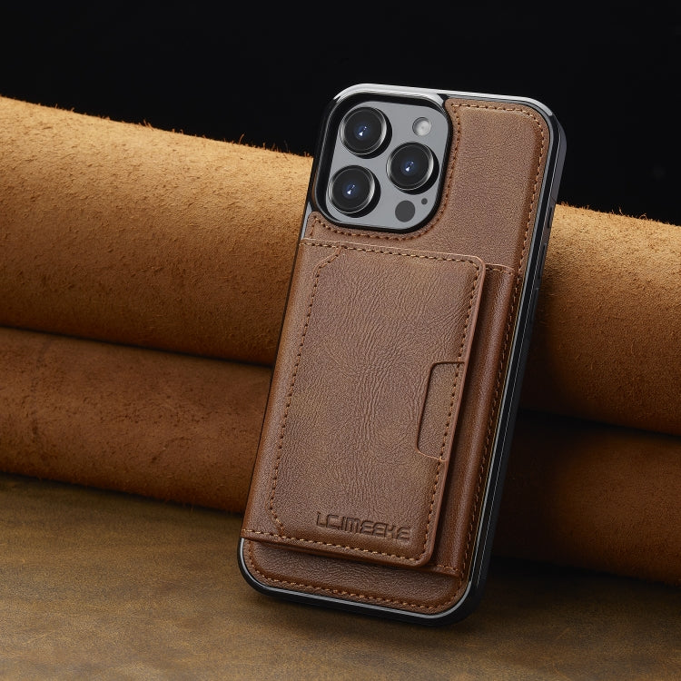 For iPhone 16 Pro Max LC.IMEEKE L5 Series Detachable RFID Card Bag Magsafe Phone Case(Brown) - iPhone 16 Pro Max Cases by LC.IMEEKE | Online Shopping South Africa | PMC Jewellery | Buy Now Pay Later Mobicred