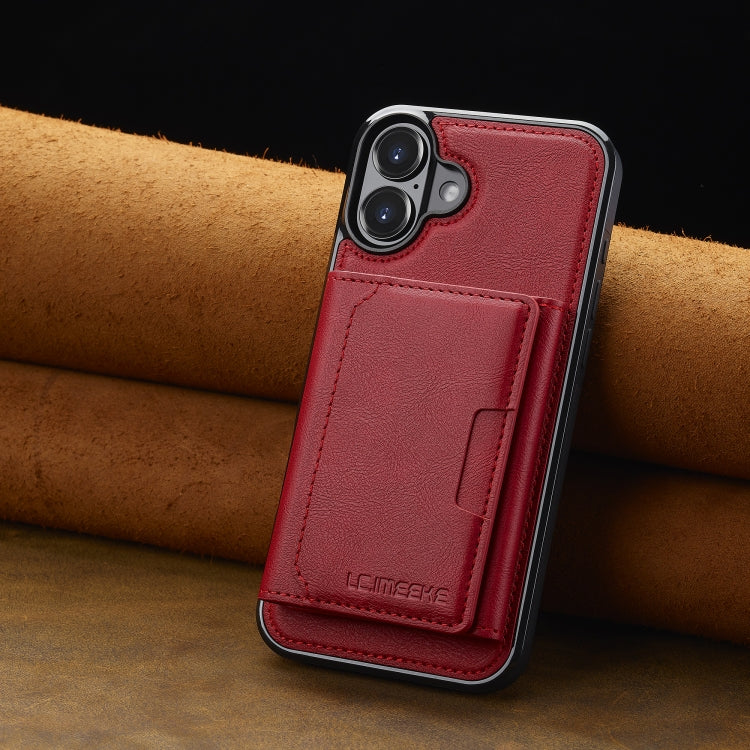 For iPhone 16 LC.IMEEKE L5 Series Detachable RFID Card Bag Magsafe Phone Case(Red) - iPhone 16 Cases by LC.IMEEKE | Online Shopping South Africa | PMC Jewellery | Buy Now Pay Later Mobicred