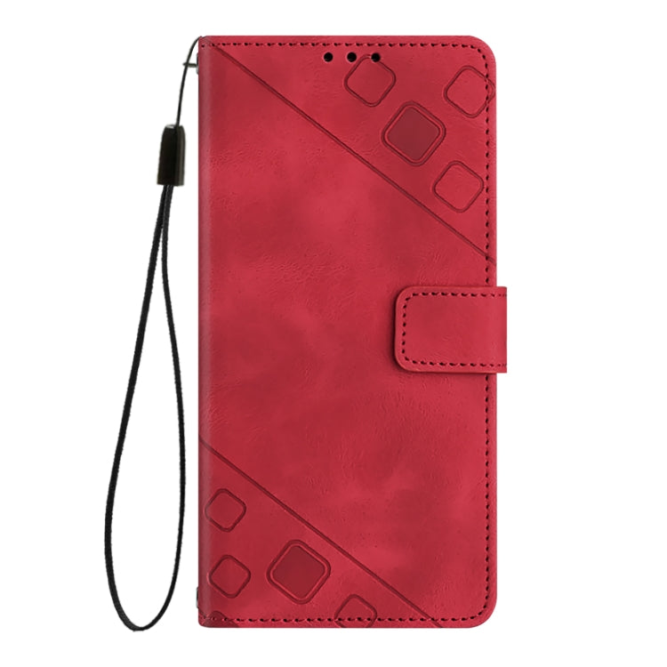 For Doogee N55 Plus Skin-feel Embossed Leather Phone Case(Red) - Doogee Cases by PMC TechLife | Online Shopping South Africa | PMC TechLife | Buy Now Pay Later Mobicred
