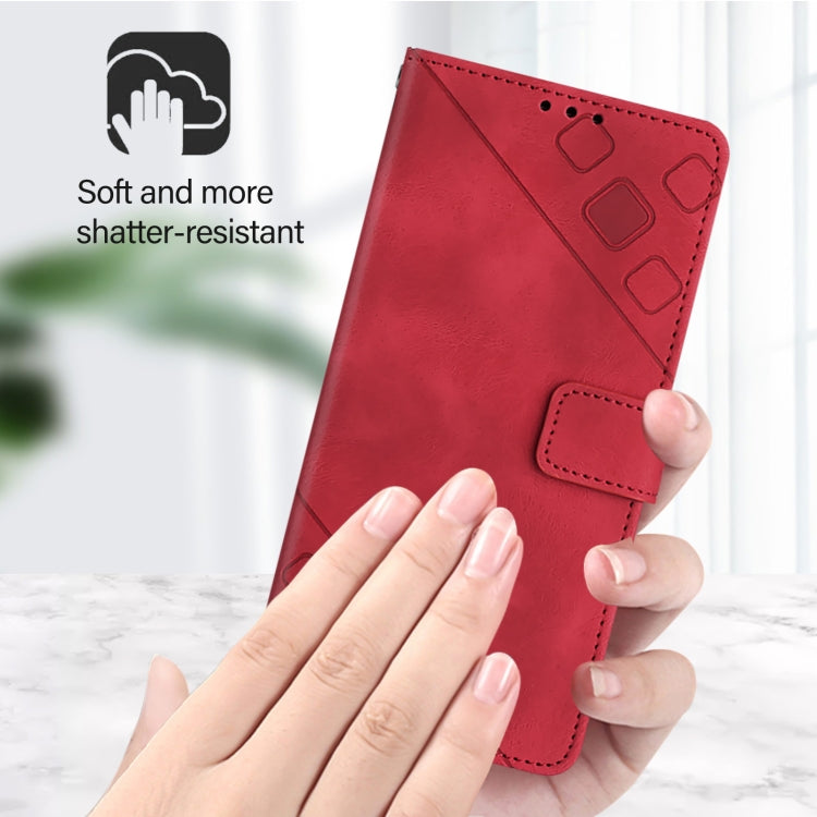 For Doogee N55 Plus Skin-feel Embossed Leather Phone Case(Red) - Doogee Cases by PMC TechLife | Online Shopping South Africa | PMC TechLife | Buy Now Pay Later Mobicred